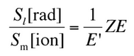 Bremsstrahlung to Ionization loses ratio