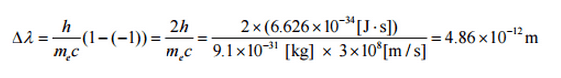 The maximum change in wavelength can be derived from Compton formula. Compton length