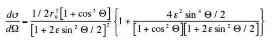 The angular distribution of photons scattered from a single free electron is described by the Klein-Nishina formula