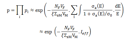 resonance escape probability - equation