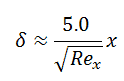 Boundary Layer Thickness - laminar