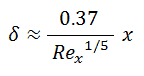 Boundary Layer Thickness -turbulent