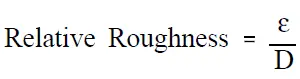 relative roughness - equation