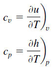 Specific Heat at Constant Volume and Constant Pressure