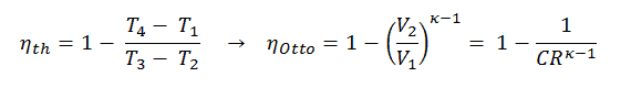 thermal efficiency - Otto Cycle - Compression ratio