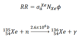 reaction rate - xenon 135 - reaction