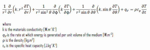 heat equation - spherical coordinates