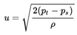 pitot tube - formula - velocity