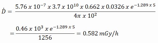 absorbed dose rate - gray - calculation