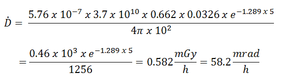 absorbed dose rate - rad - calculation