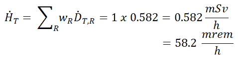 rem - dose rate - calculation