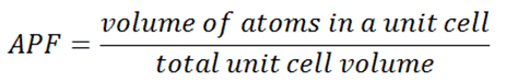 apf - atomic packing factor